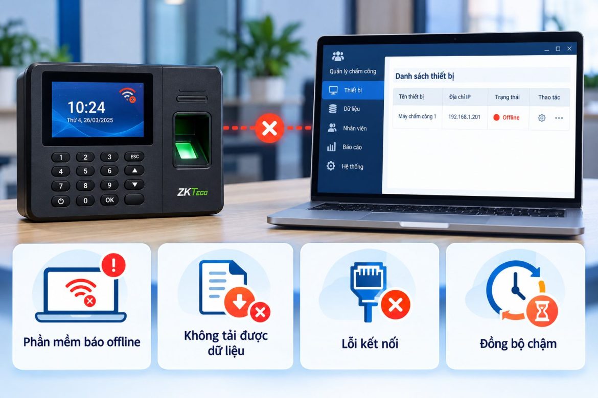 lỗi kết nối máy chấm công