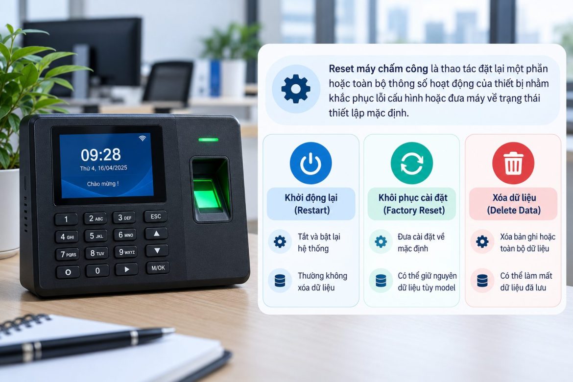 reset máy chấm công